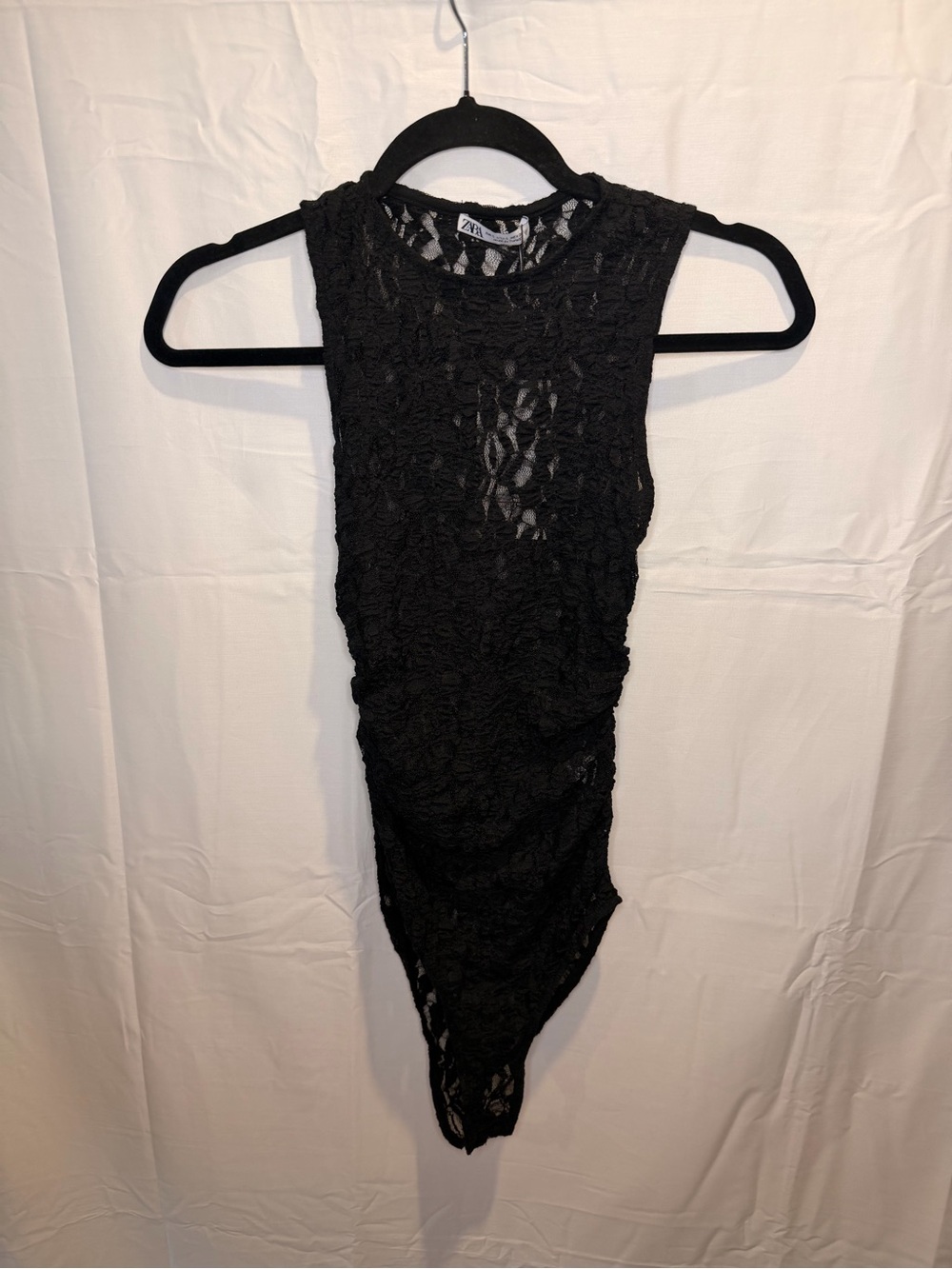 Zara Black Lace Sleeveless Bodysuit